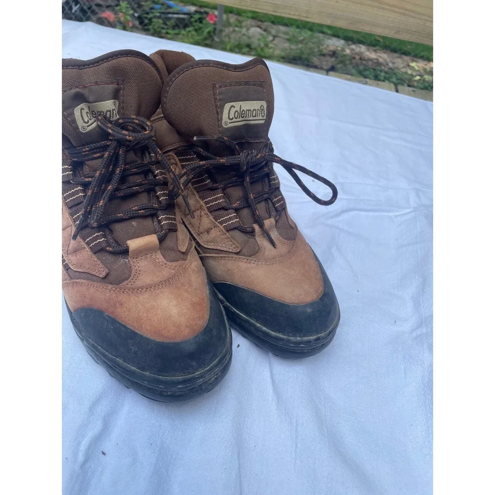 Coleman Covina Brown Leather Hiking Boots Mens Mid Top Trail Shoes 2875610